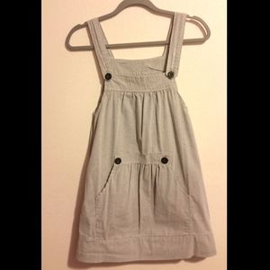 Pinstripe Overall Dress